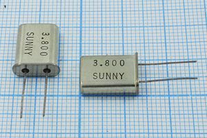 Кварцевый резонатор 3,8 МГц - 3800 HC49U 15 SA[SUNNY] 1Г (SUNNY)