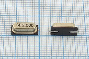 Кварцевый резонатор 6 МГц - 6000 SMD49S4 18 SX-1 1Г (SD6.000)
