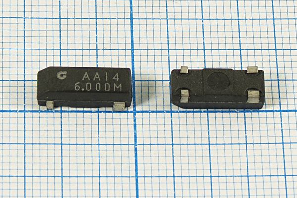 Кварцевый резонатор 6 МГц - 6000 SMD12545P4 /-40~85C CM309S 1Г (AAI4)