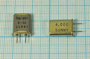 Кварцевый резонатор 4 МГц - 4000 HC49U 15 SA[SUNNY] 1Г 5мм (SUNNY)