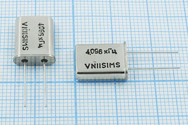 Кварцевый резонатор 4,096 МГц - 4096 HC49U 30 15 30/-40~70C РПК01МД-6ВС 1Г