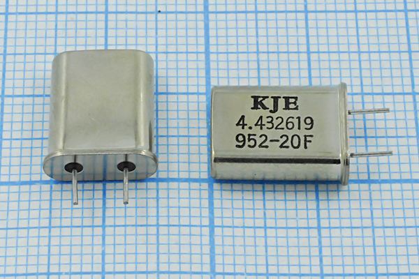 Кварцевый резонатор 4,432619 МГц - 4432,619 HC49U 16 1Г 4,5мм (KJE4.432619 20F)