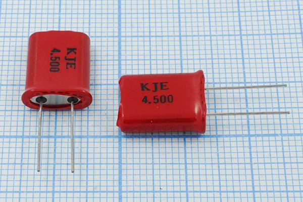 Кварцевый резонатор 4,5 МГц - 4500 HC49U 16 1Г +SL (KJE)