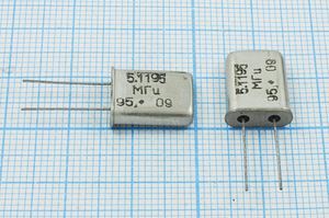 Кварцевый резонатор 5,1195 МГц - 5119,5 HC49U 15 /-10~60C РК382МД 1Г (5.1195 МГ Кварцевый резонатор 5,1195 МГц - 5119,5 HC49U 15 /-10~60C РК382МД 1Г (5.1195 МГ