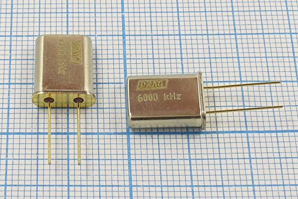 Кварцевый резонатор 6 МГц - 6000 HC49U S 30 40/-40~70C РК374МД-8ВТ 1Г (DEKO