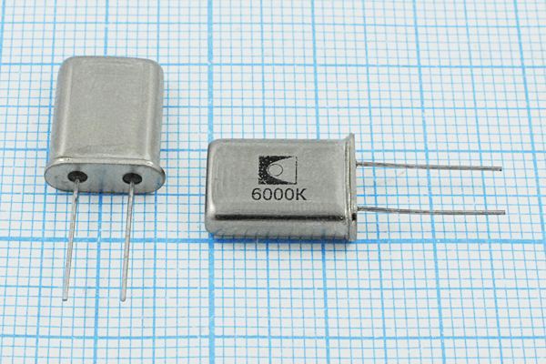 Кварцевый резонатор 6 МГц - 6000 HC49U S 50 40/-60~70C РП97МД-9ГТ 1Г