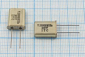 Кварцевый резонатор 7,15909 МГц - 7159,09 HC49U 20 1Г (ITC) Кварцевый резонатор 7,15909 МГц - 7159,09 HC49U 20 1Г (ITC)