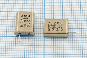 Кварцевый резонатор 7,2 МГц - 7200 HC49U 16 1Г 4мм (7.200 KJE 16) Кварцевый резонатор 7,2 МГц - 7200 HC49U 16 1Г 4мм (7.200 KJE 16)