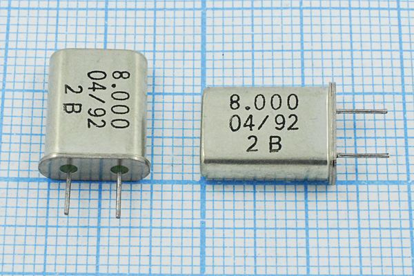 Кварцевый резонатор 8 МГц - 8000 HC49U 20 1Г 4мм (2B)