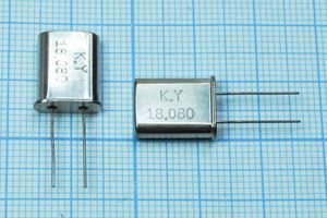 Кварцевый резонатор 18,08 МГц - 18080 HC49U 30 30 1Г (K.Y)