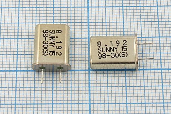 Кварцевый резонатор 8,192 МГц - 8192 HC49U 15 SA[SUNNY] 1Г 5мм (8.192 SUNNY15)