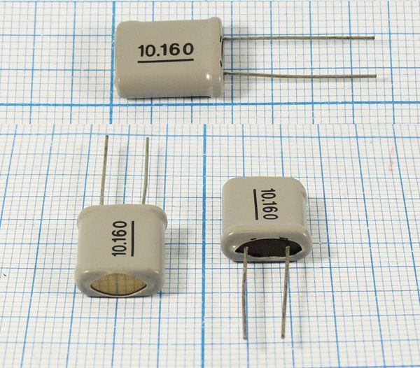 Кварцевый резонатор 10,16 МГц - 10160 HC18U 70 30 1Г +SL (10.160)