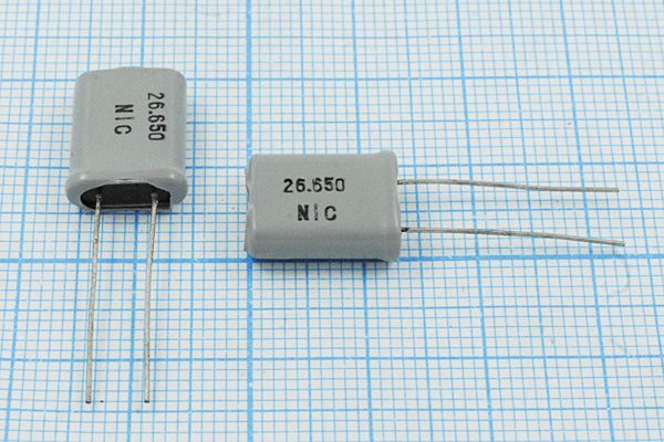 Кварцевый резонатор 26,65 МГц - 26650 HC18U 20 40 3Г +SL (NIC)