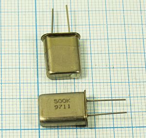 Кварцевый резонатор 0,5 МГц - 500 HC49U S 20 /-30~60C РК379МД 1Г (500к)