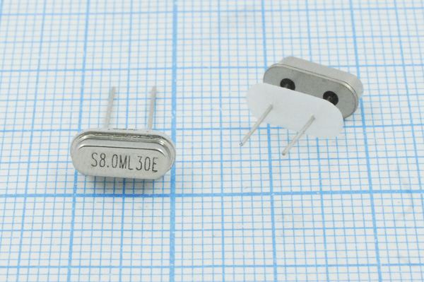 Кварцевый резонатор 8 МГц - 8000 HC49S3 30 10 30/-40~85C 49S[SDE] 1Г +IS