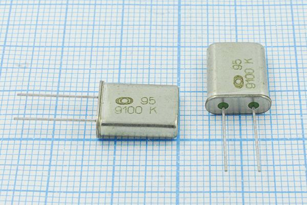 Кварцевый резонатор 9,1 МГц - 9100 HC49U S 30 30/-10~60C РК367-01МД-8АС 1Г