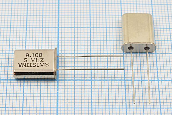 Кварцевый резонатор 9,1 МГц - 9100 HC49U S 15 30/-40~70C РПК01МД-6ВС 1Г