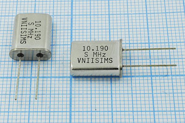 Кварцевый резонатор 10,19 МГц - 10190 HC49U S 15 30/-40~70C РПК01МД-6ВС 1Г