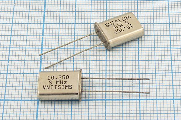 Кварцевый резонатор 10,25 МГц - 10250 HC49U S 15 30/-40~70C РПК01МД-6ВС 1Г