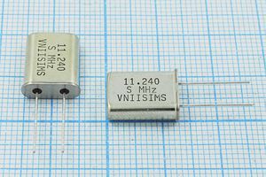 Кварцевый резонатор 11,24 МГц - 11240 HC49U S 15 30/-40~70C РПК01МД-6ВС 1Г Кварцевый резонатор 11,24 МГц - 11240 HC49U S 15 30/-40~70C РПК01МД-6ВС 1Г
