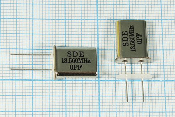 Кварцевый резонатор 13,56 МГц - 13560 HC49U S 30 20/-20~70C 49U[SDE] 1Г +IS