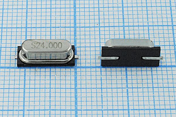 Кварцевый резонатор 24 МГц - 24000 SMD49S4 S 20 30/-20~70C 49S-SMD 1Г (S)