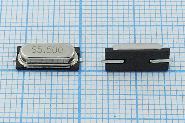 Кварцевый резонатор 5,5 МГц - 5500 SMD49S3 32 30 30/-20~70C 49S2-SMD 1Г