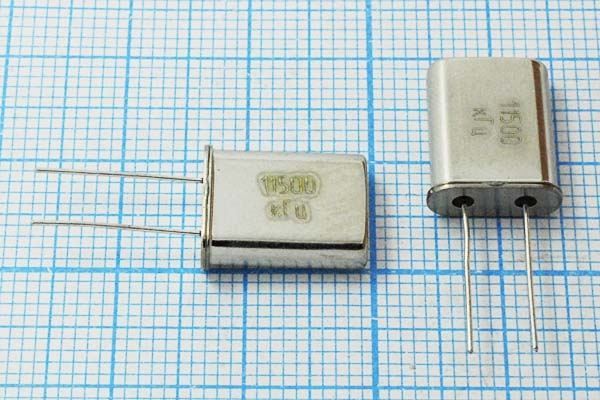 Кварцевый резонатор 11,5 МГц - 11500 HC49U S 15 30/-40~70C РПК01МД-6ВС 1Г
