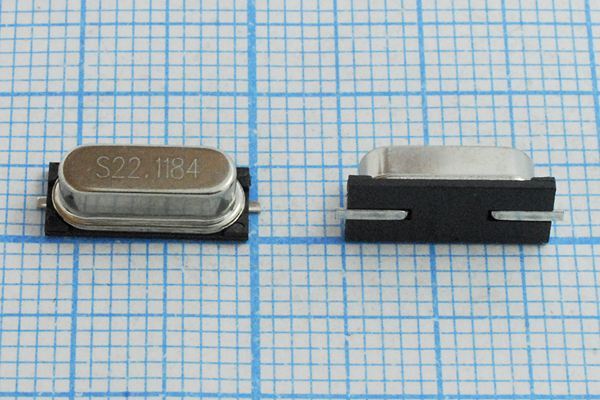 Кварцевый резонатор 22,1184 МГц - 22118,4 SMD49S4 16 20 30/-20~70C 49S-SMD 1Г (S)