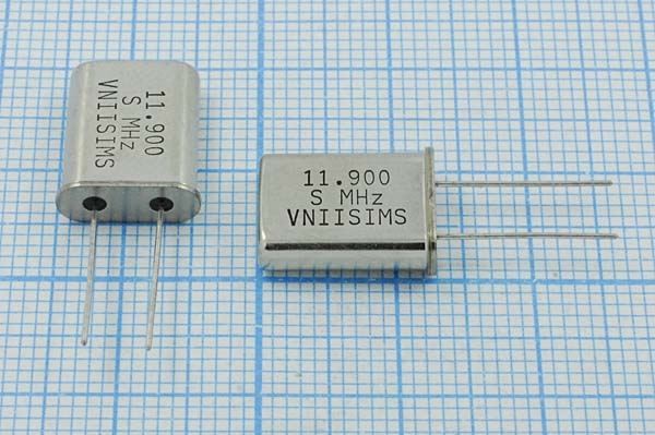 Кварцевый резонатор 11,9 МГц - 11900 HC49U S 15 30/-40~70C РПК01МД-6ВС 1Г