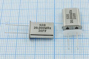 Кварцевый резонатор 20 МГц - 20000 HC49U 20 30 20/-20~70C 49U[SDE] 1Г +IS