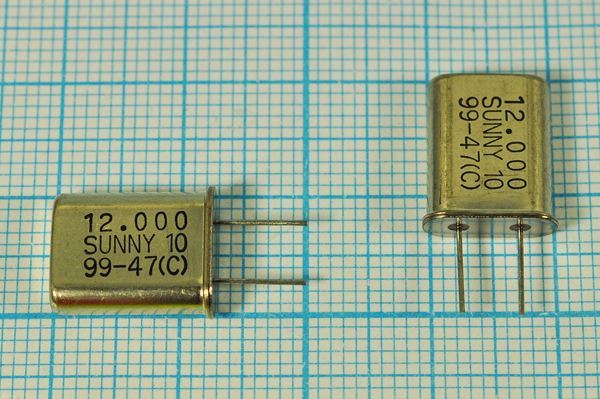 Кварцевый резонатор 12 МГц - 12000 HC49U 10 SA[SUNNY] 1Г 7мм (SUNNY10)