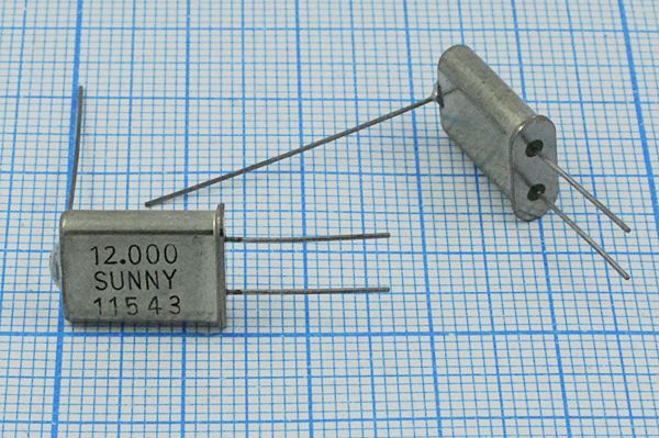 Кварцевый резонатор 12 МГц - 12000 HC49U+LW S SA[SUNNY] 1Г