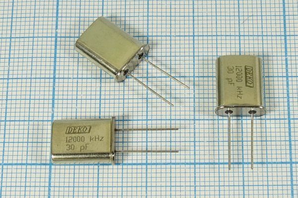 Кварцевый резонатор 12 МГц - 12000 HC49U 30 5 40/-40~70C РК374МД-4ВТ 1Г