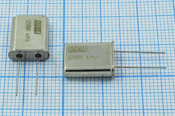 Кварцевый резонатор 12 МГц - 12000 HC49U S 5 40/-40~70C РК374МД-4ВТ 1Г (DEK