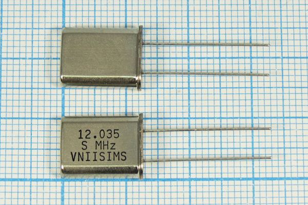 Кварцевый резонатор 12,035 МГц - 12035 HC49U S 15 30/-40~70C РПК01МД-6ВС 1Г
