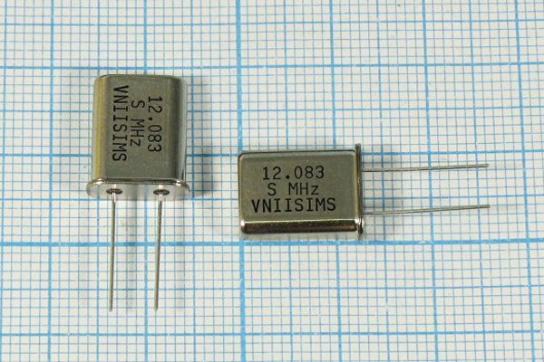 Кварцевый резонатор 12,083 МГц - 12083 HC49U S 15 30/-40~70C РПК01МД-6ВС 1Г
