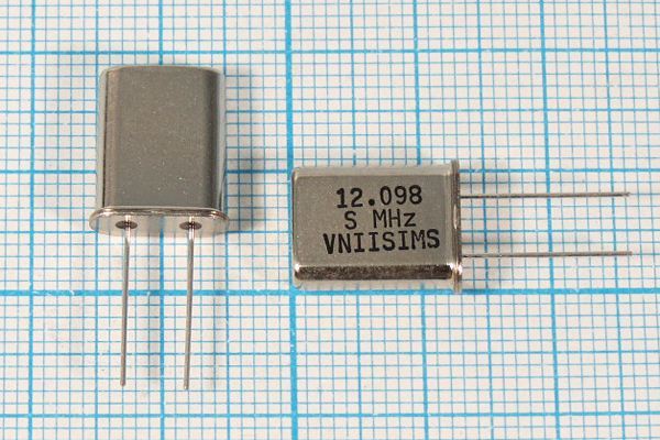 Кварцевый резонатор 12,098 МГц - 12098 HC49U S 15 30/-40~70C РПК01МД-6ВС 1Г