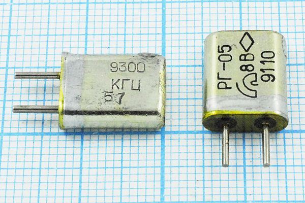 Кварцевый резонатор 9,3 МГц - 9300 HC25U 15 50/-60~85C РГ05МА-14ЕТ 1Г