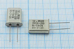 Кварцевый резонатор 12,352 МГц - 12352 HC49U 20 MP-1 1Г (12.3520 M-TRON)
