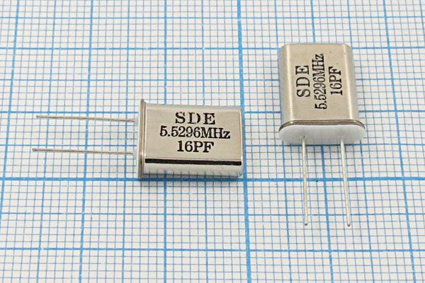 Кварцевый резонатор 5,5296 МГц - 5529,6 HC49U 16 30 20/-20~70C 49U[SDE] 1Г +IS