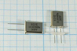 Кварцевый резонатор 13,56 МГц - 13560 HC49U 30 30 20/-20~70C 49U[SDE] 1Г +IS