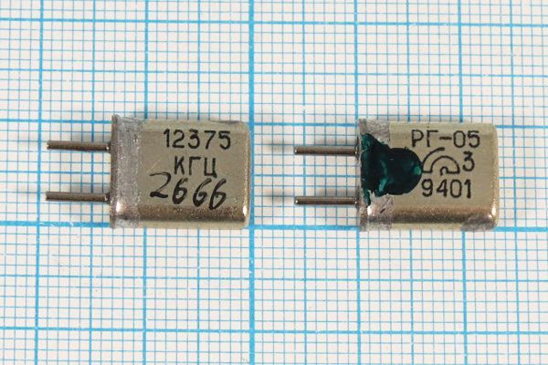 Кварцевый резонатор 12,375 МГц - 12375 HC25U РГ05МА 1Г