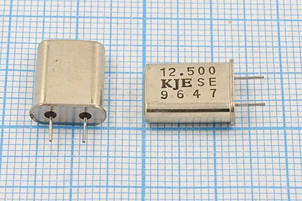 Кварцевый резонатор 12,5 МГц - 12500 HC49U S 1Г 4мм (12.500 KJE SE)
