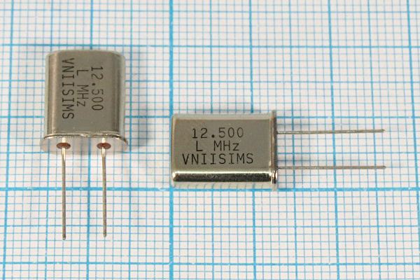 Кварцевый резонатор 12,5 МГц - 12500 HC49U 16 15 30/-40~70C РПК01МД-6ВС 1Г