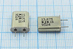 Кварцевый резонатор 13,875 МГц - 13875 HC49U 16 1Г 4мм (KJE16 13.875)