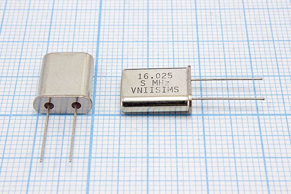 Кварцевый резонатор 16,025 МГц - 16025 HC49U S 15 30/-40~70C РПК01МД-6ВС 1Г