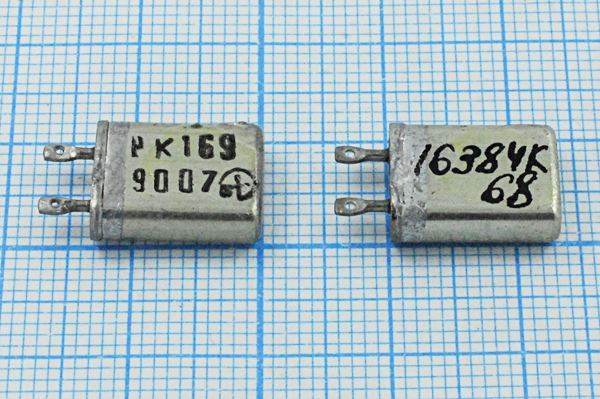 Кварцевый резонатор 16,384 МГц - 16384 МВ РК169МВ 1Г