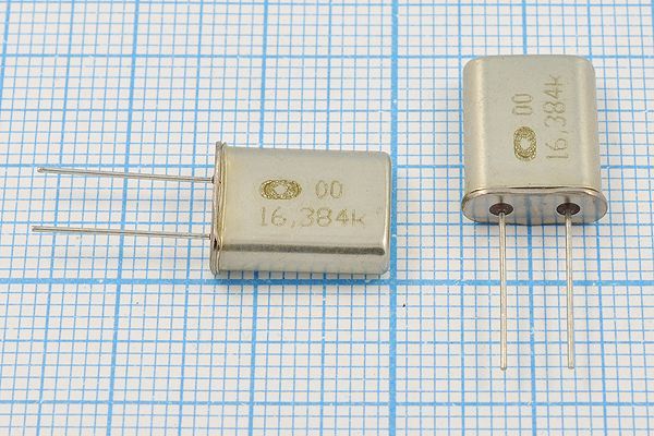 Кварцевый резонатор 16,384 МГц - 16384 HC49U S 30 20/-10~60C РК367-01МД-8АП 1Г