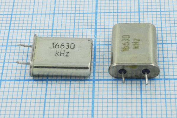 Кварцевый резонатор 16,63 МГц - 16630 HC49U S 1Г 4мм